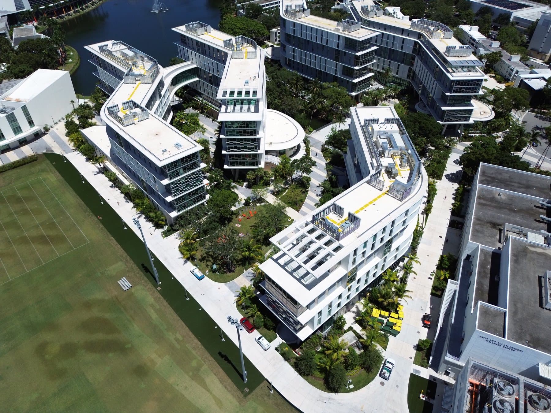 Aerial view of the completed Centennial Village student housing at the University of Miami, photograph 6