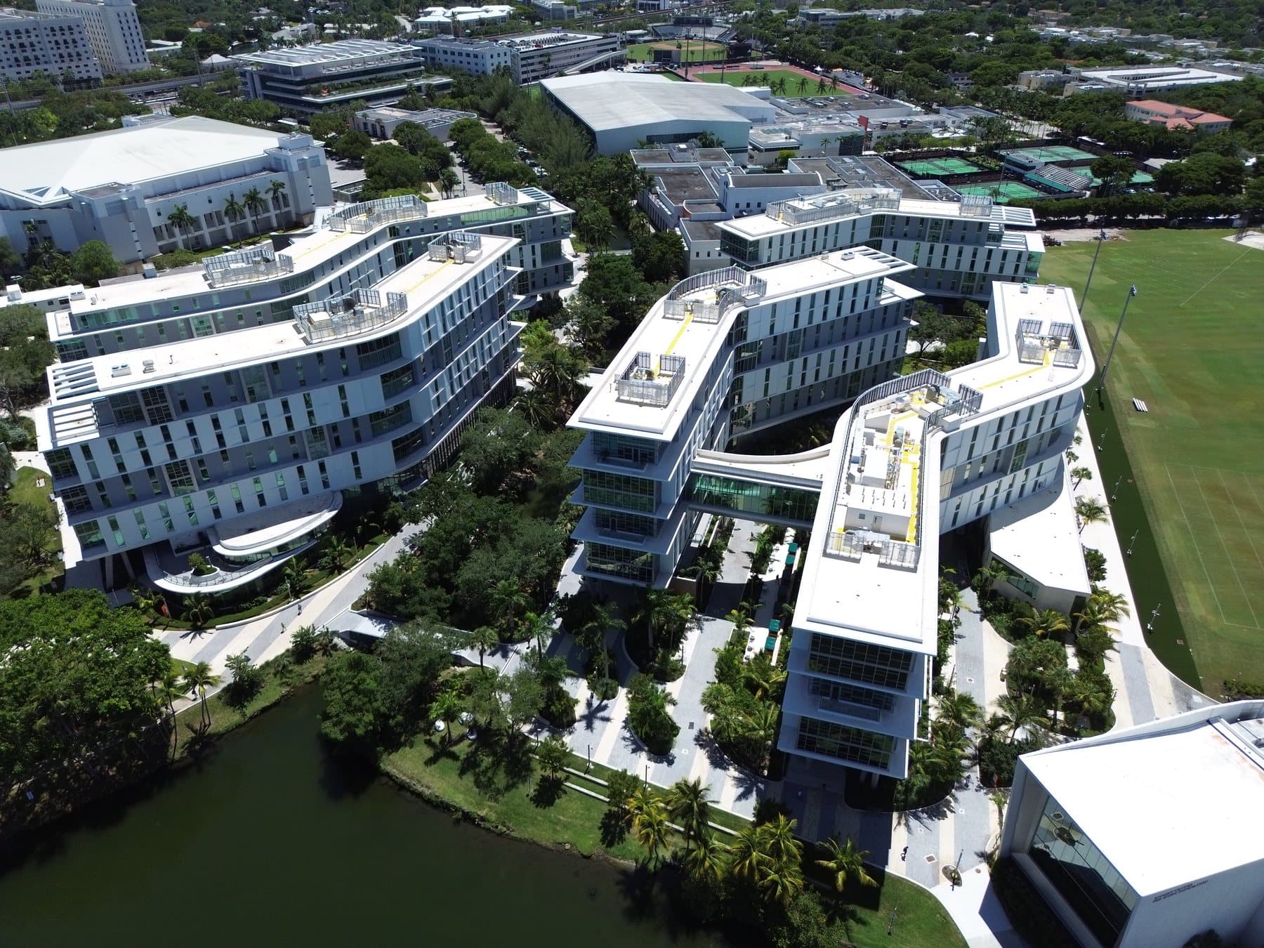 Aerial view of the completed Centennial Village student housing at the University of Miami, photograph 3